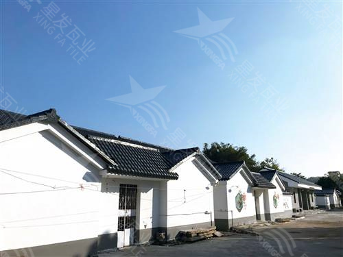 衢州仿古樹脂瓦一體屋檐裝飾塑料瓦片 古建筑門樓圍墻瓦中式門頭仿古瓦 星發(fā)牌定制